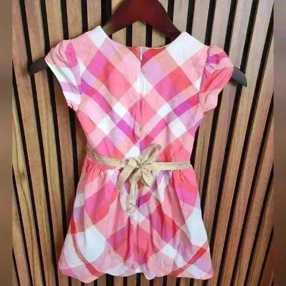 Gymboree Girls' Plaid Dress with Gold Belt- Size 7 - Picture 6 of 6